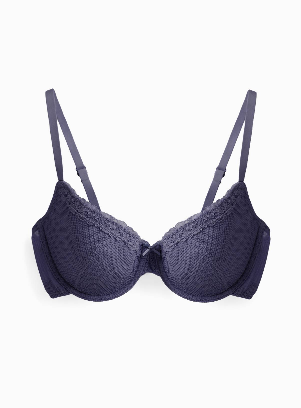Mia Indigo Lace Padded Demi Cup Bra 36A - Image 3